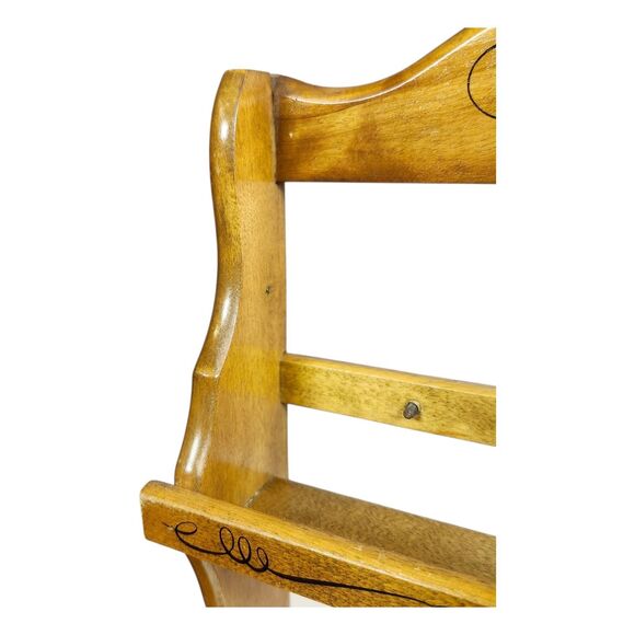 Vintage Wagner and Sons Spice Rack 2 Tier Wood Shelf Wall or Free Stand - Picture 10 of 16